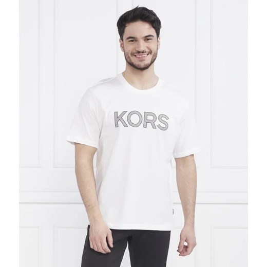 T-shirt męski Michael Kors młodzieżowy bawełniany z napisami 
