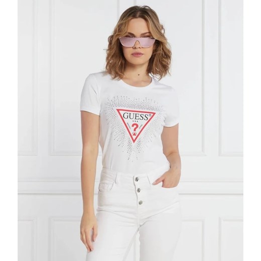 GUESS T-shirt STAR TRIANGLE | Regular Fit ze sklepu Gomez Fashion Store w kategorii Bluzki damskie - zdjęcie 163986570