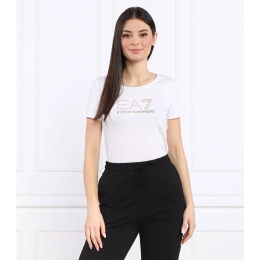 EA7 T-shirt | Regular Fit ze sklepu Gomez Fashion Store w kategorii Bluzki damskie - zdjęcie 163986584
