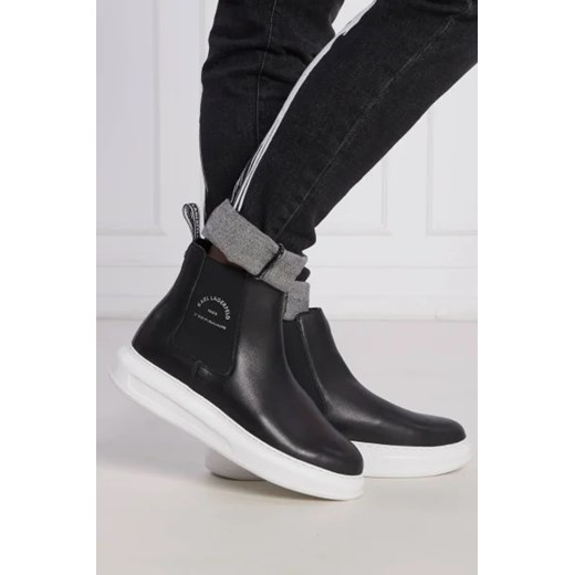 Buty zimowe męskie Karl Lagerfeld casual ze skóry bez zapięcia