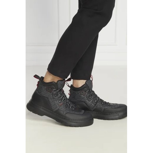 Buty zimowe męskie Hugo Boss skórzane