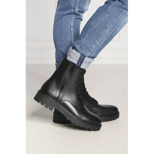 Buty zimowe męskie Calvin Klein skórzane sznurowane casual