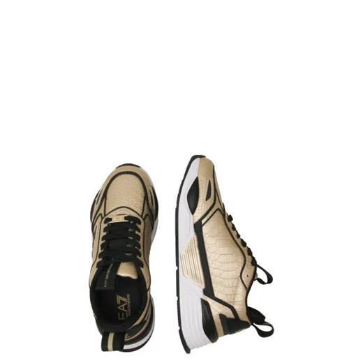 Buty sportowe damskie Emporio Armani sneakersy złote wiosenne wiązane z tworzywa sztucznego 