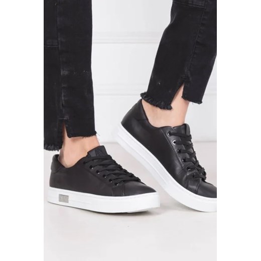 Trampki damskie Armani Exchange tkaninowe sportowe płaskie na lato sznurowane