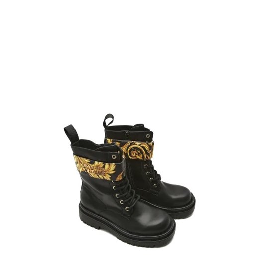 Workery damskie Versace Jeans zimowe wiązane z tkaniny 