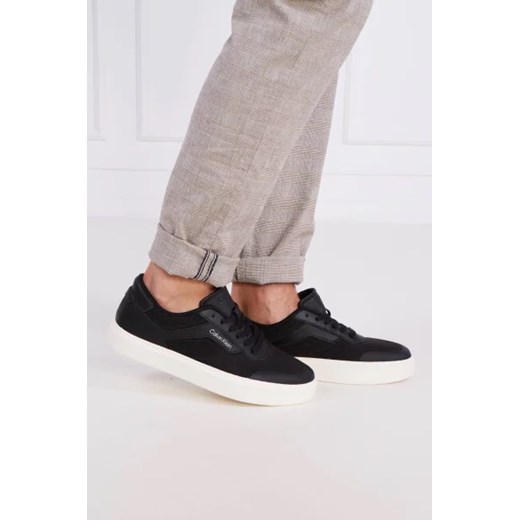 Calvin Klein Trampki LOW TOP LACE UP KNIT | z dodatkiem skóry Calvin Klein 40 okazja Gomez Fashion Store