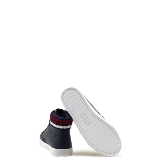 Granatowe buty sportowe dziecięce Polo Ralph Lauren z tkaniny wiązane