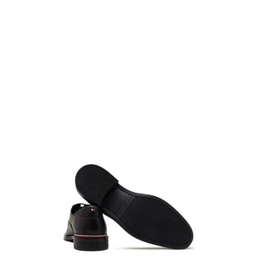 Czarne buty eleganckie męskie Tommy Hilfiger sznurowane z tworzywa sztucznego 