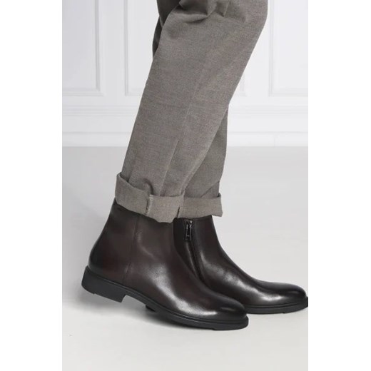 Buty zimowe męskie BOSS HUGO brązowe eleganckie