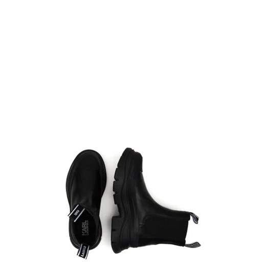 Karl Lagerfeld botki czarne tkaninowe na platformie 