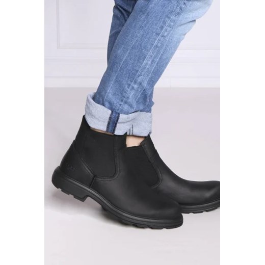 Buty zimowe męskie UGG z tworzywa sztucznego czarne bez zapięcia na jesień 