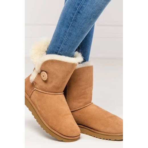 UGG Skórzane śniegowce W Bailey Button II | z dodatkiem wełny 41 Gomez Fashion Store