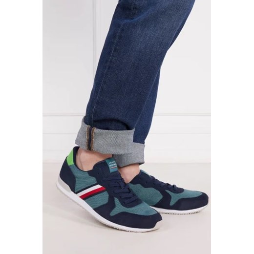 Tommy Hilfiger Skórzane sneakersy ICONIC SEASONAL MIX RUNNER Tommy Hilfiger 40 promocyjna cena Gomez Fashion Store