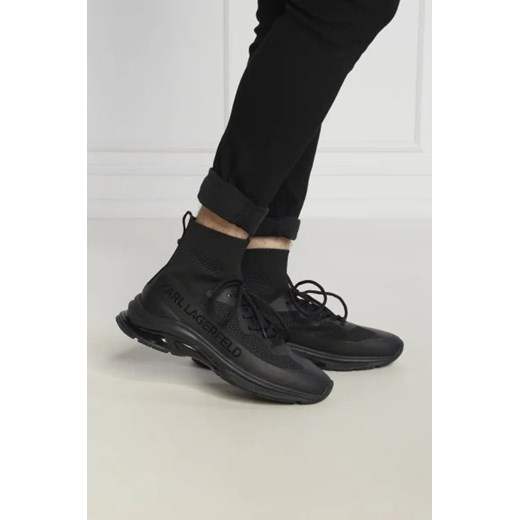 Buty sportowe męskie Karl Lagerfeld czarne z tworzywa sztucznego sznurowane na jesień