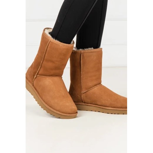 UGG Skórzane śniegowce W Classic Short II | z dodatkiem wełny 38 Gomez Fashion Store