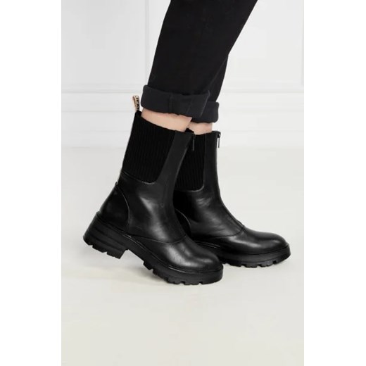Workery damskie Pepe Jeans casual czarne z tkaniny bez zapięcia 