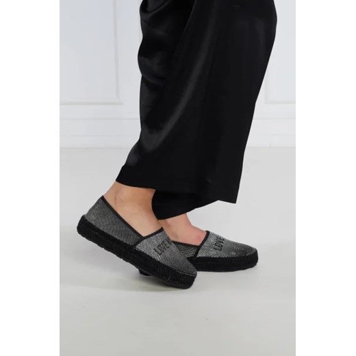 Espadryle damskie Love Moschino casualowe na płaskiej podeszwie na lato