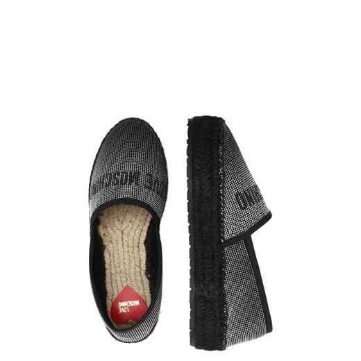 Espadryle damskie Love Moschino na lato casualowe bez zapięcia na płaskiej podeszwie z tworzywa sztucznego