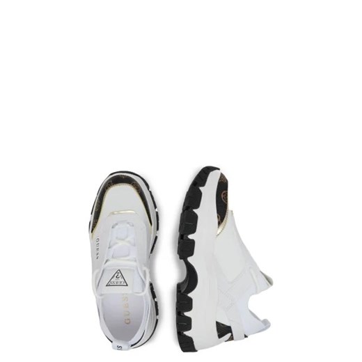 Buty sportowe damskie Guess sneakersy białe na platformie z tkaniny