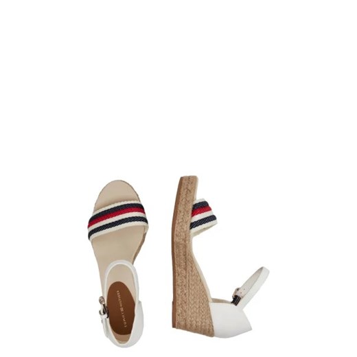 Sandały damskie Tommy Hilfiger białe z tworzywa sztucznego na koturnie casual 