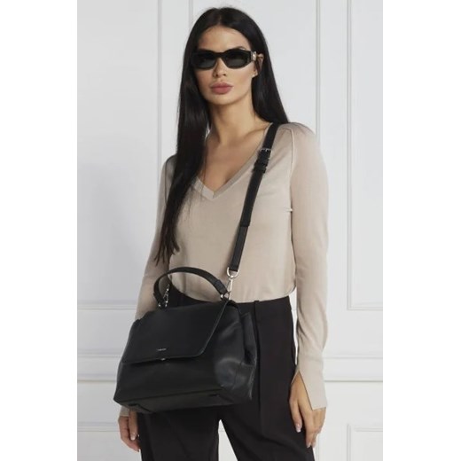 Shopper bag Calvin Klein na ramię średnia matowa ze skóry ekologicznej 