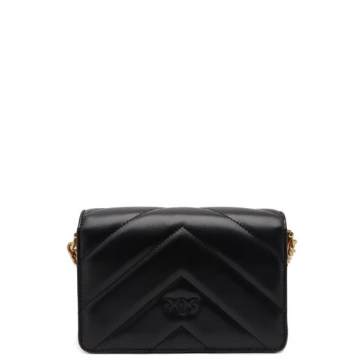 Pinko listonoszka matowa na ramię elegancka czarna ze skóry