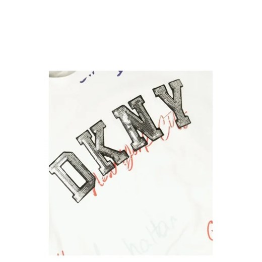 Bluzka dziewczęca DKNY z napisami z krótkim rękawem 