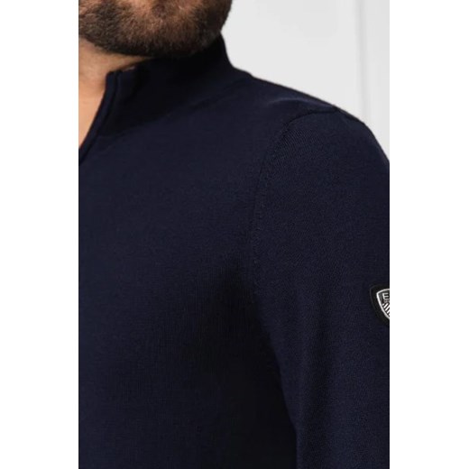 EA7 Wełniany sweter | Regular Fit L okazyjna cena Gomez Fashion Store
