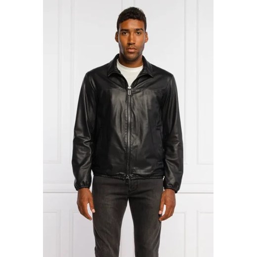 Emporio Armani Skórzana kurtka | Regular Fit Emporio Armani 52 promocyjna cena Gomez Fashion Store