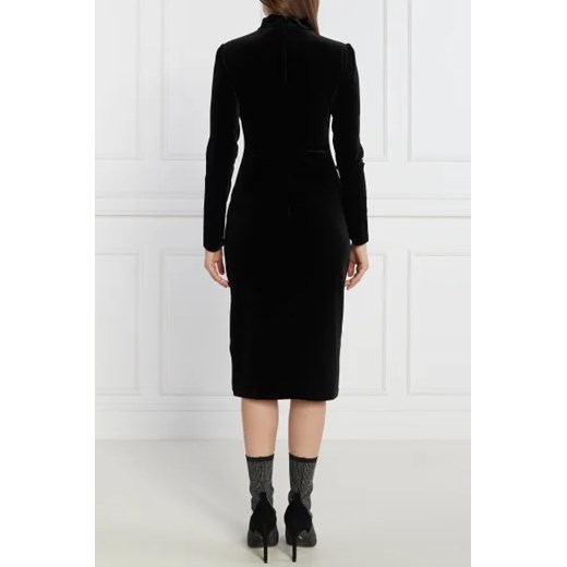 Sukienka czarna Armani Exchange midi jesienna z długimi rękawami