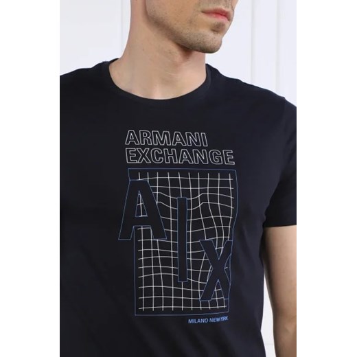 T-shirt męski Armani Exchange z elastanu młodzieżowy z krótkimi rękawami 
