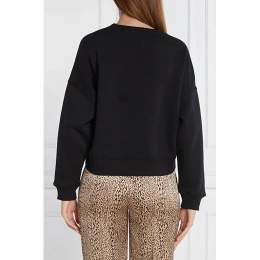 Bluza damska Guess czarna jesienna z poliestru z nadrukami