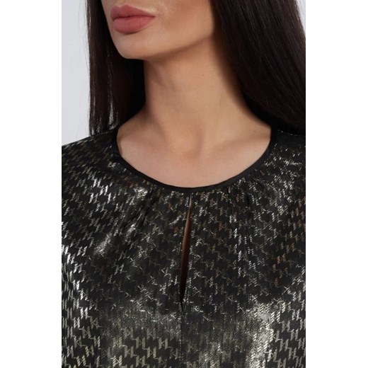 Karl Lagerfeld Bluzka Lurex Monogram | Regular Fit Karl Lagerfeld 34 okazja Gomez Fashion Store