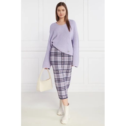 Spódnica fioletowa Hugo Boss z wiskozy casualowa midi 