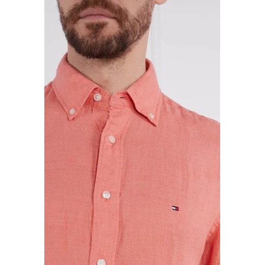 Tommy Hilfiger Lniana koszula PIGMENT DYED LINEN RF SHIRT S/S | Regular Fit Tommy Hilfiger L wyprzedaż Gomez Fashion Store