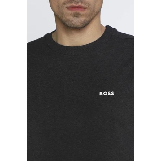 T-shirt męski BOSS HUGO czarny z elastanu casual
