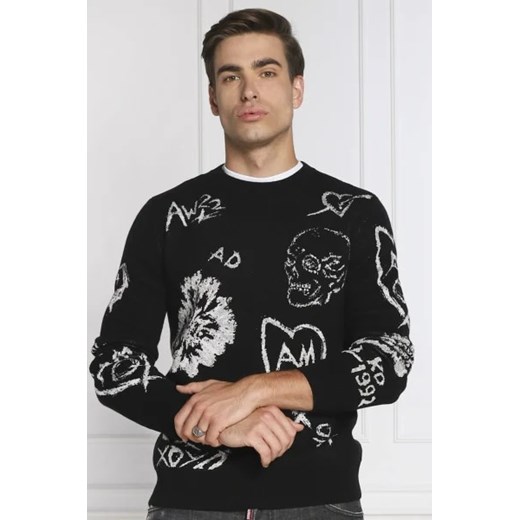 Alexander McQueen Wełniany sweter | Regular Fit M okazyjna cena Gomez Fashion Store