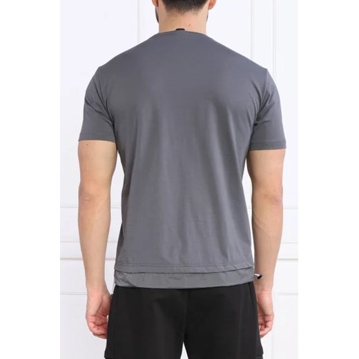 T-shirt męski szary Emporio Armani na wiosnę z krótkim rękawem 