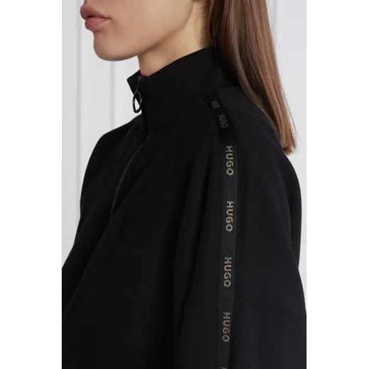 Sukienka Hugo Boss bawełniana mini z długim rękawem