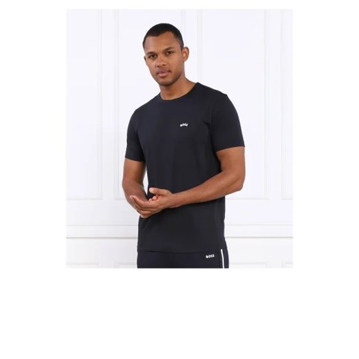 T-shirt męski czarny BOSS HUGO z krótkimi rękawami 