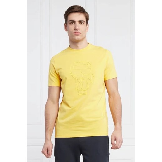 T-shirt męski Karl Lagerfeld żółty z krótkim rękawem 