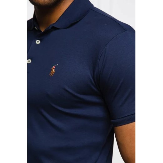 Polo Ralph Lauren t-shirt męski wiosenny granatowy z bawełny 