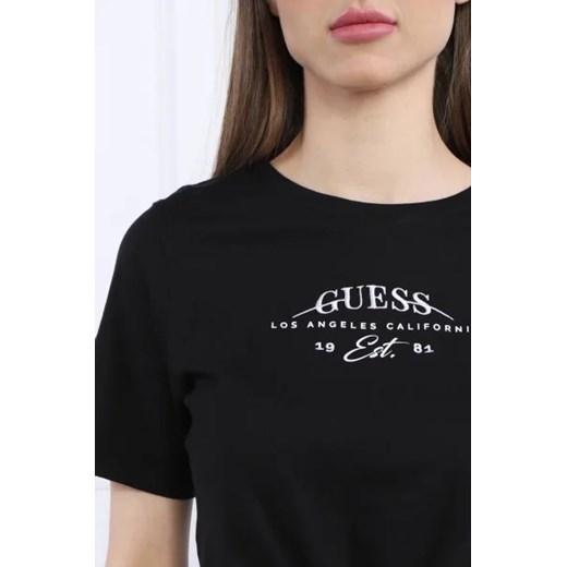 GUESS JEANS T-shirt SS RN PIERCING | Cropped Fit XS promocyjna cena Gomez Fashion Store