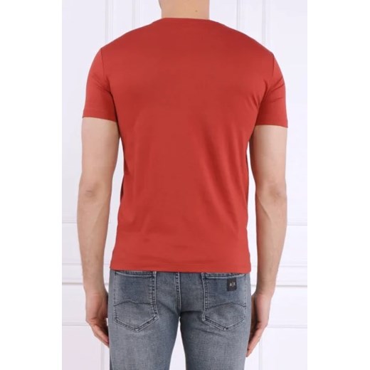 T-shirt męski Armani Exchange czerwony bawełniany młodzieżowy