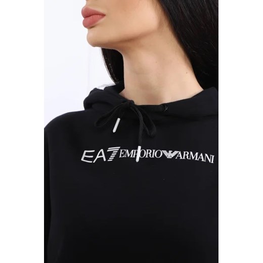 Czarna bluza damska Emporio Armani jesienna z napisem 