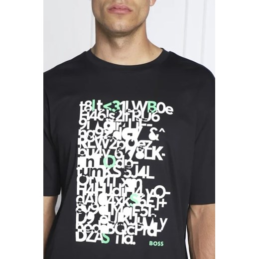 Czarny t-shirt męski BOSS HUGO z krótkim rękawem