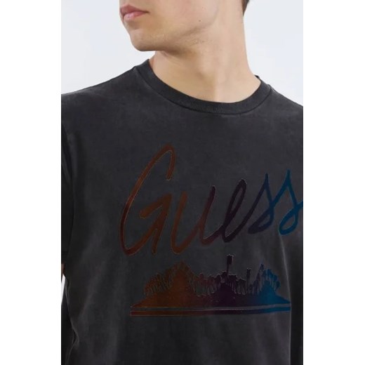 T-shirt męski Guess czarny na wiosnę