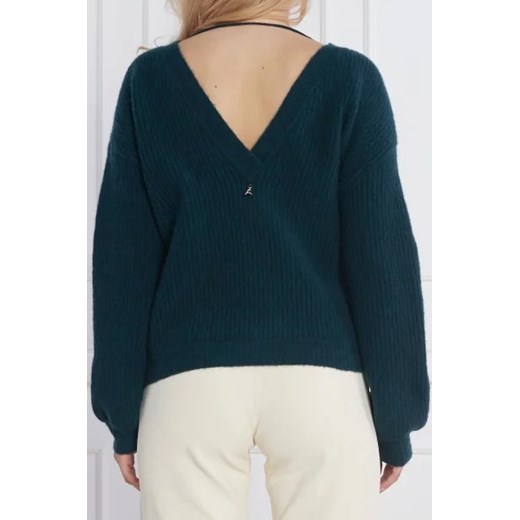 Sweter damski Patrizia Pepe wełniany z dekoltem w serek