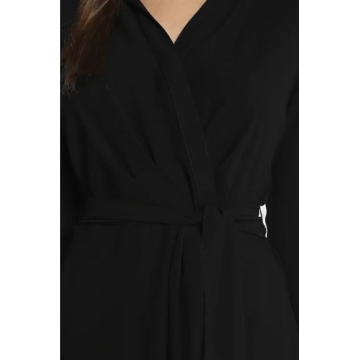Sukienka czarna Ralph Lauren jesienna midi z długim rękawem