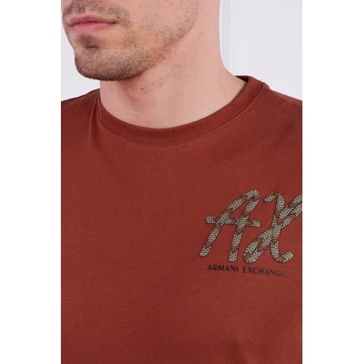 T-shirt męski czerwony Armani Exchange z krótkim rękawem 